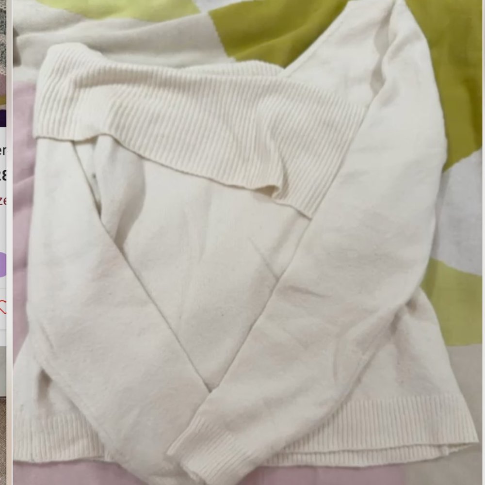 525 off the shoulder cream sweater